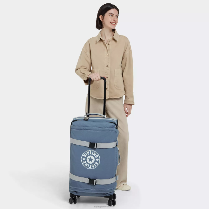 Kipling Kvinder spontan medium rullende bagage XVLD517 rullende bagage børste blå c