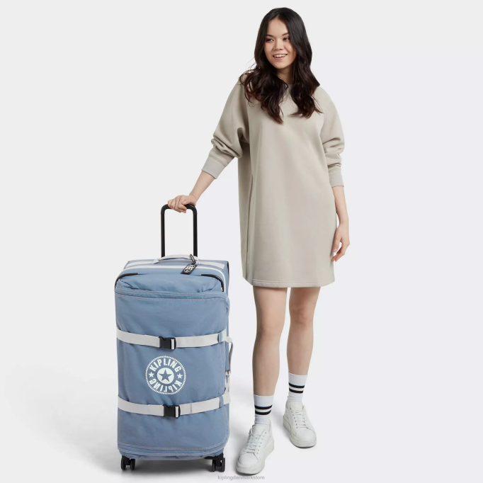 Kipling Kvinder spontan stor rullende bagage XVLD521 rullende bagage børste blå c