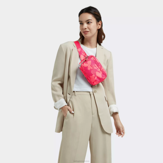 Kipling Kvinder abanu multiprintet konvertibel crossbody-taske XVLD320 crossbody tasker koral blomst