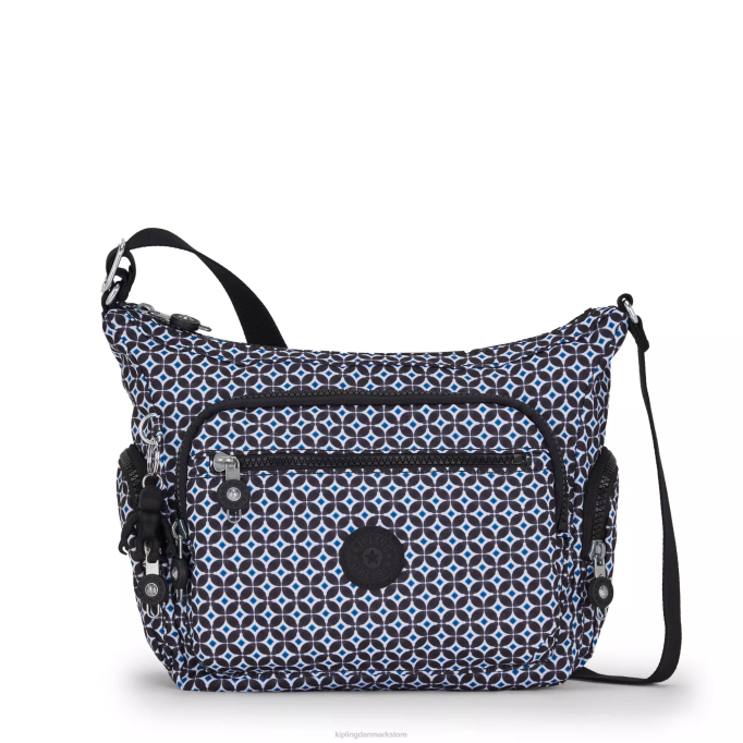 Kipling Kvinder gabbie lille crossbody-taske med tryk XVLD147 crossbody tasker sortlig flise