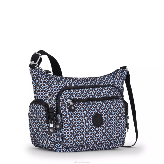 Kipling Kvinder gabbie lille crossbody-taske med tryk XVLD147 crossbody tasker sortlig flise
