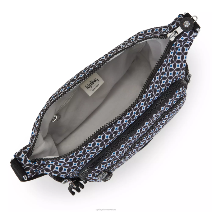 Kipling Kvinder gabbie lille crossbody-taske med tryk XVLD147 crossbody tasker sortlig flise