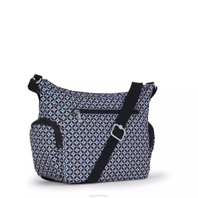 Kipling Kvinder gabbie lille crossbody-taske med tryk XVLD147 crossbody tasker sortlig flise