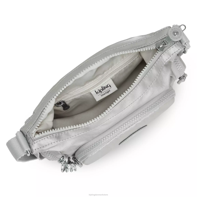 Kipling Kvinder gabbie mini metal crossbody taske XVLD202 crossbody tasker lyst metallisk
