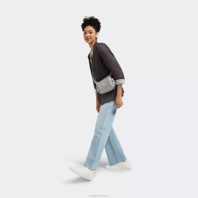 Kipling Kvinder gabbie mini metal crossbody taske XVLD202 crossbody tasker lyst metallisk