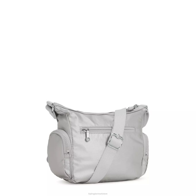 Kipling Kvinder gabbie mini metal crossbody taske XVLD202 crossbody tasker lyst metallisk