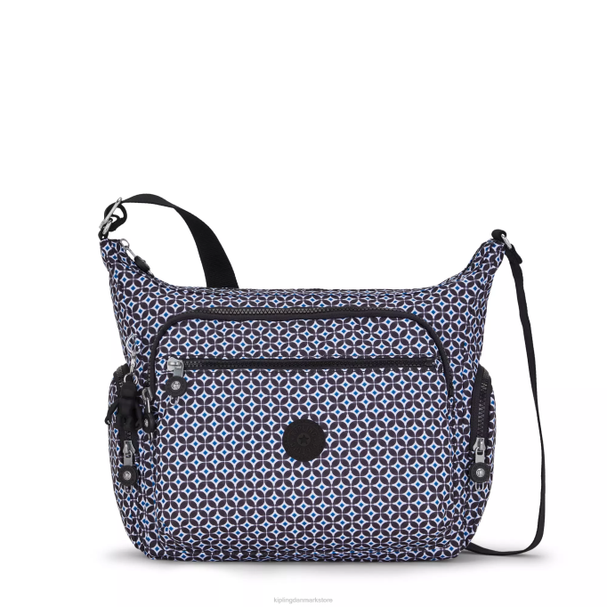 Kipling Kvinder gabbie printet crossbody taske XVLD142 crossbody tasker sortlig flise