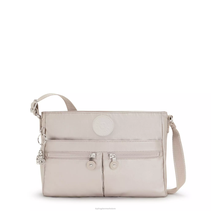 Kipling Kvinder ny angie metallisk crossbody taske XVLD231 crossbody tasker metallisk glød