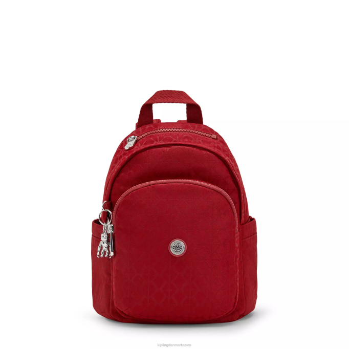 Kipling Kvinder delia mini rygsæk XVLD387 mini tasker signatur rød