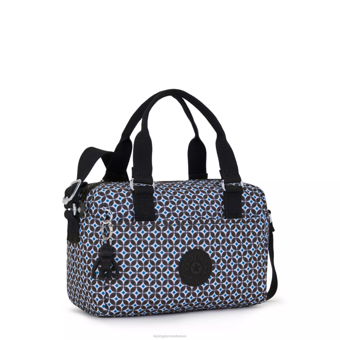 Kipling Kvinder folki mini håndtaske med tryk XVLD1 mini tasker sortlig flise