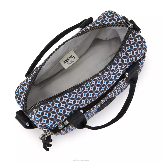 Kipling Kvinder folki mini håndtaske med tryk XVLD1 mini tasker sortlig flise