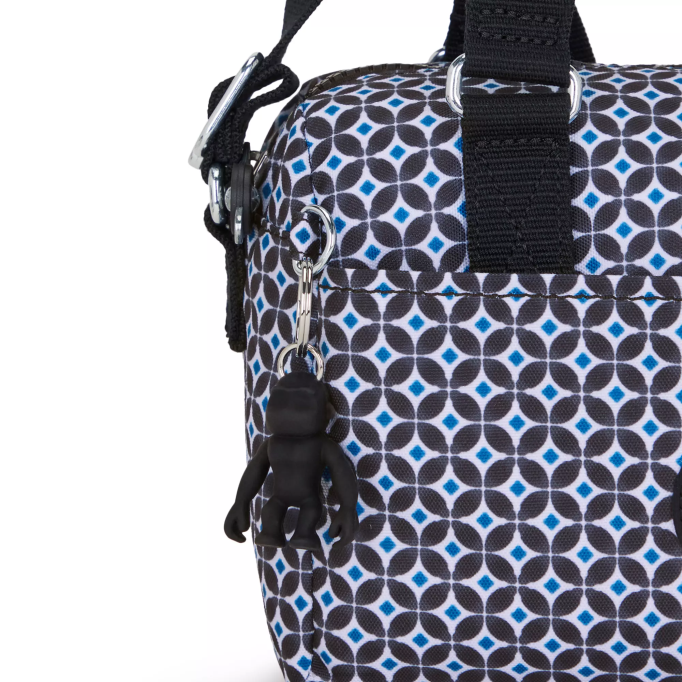 Kipling Kvinder folki mini håndtaske med tryk XVLD1 mini tasker sortlig flise