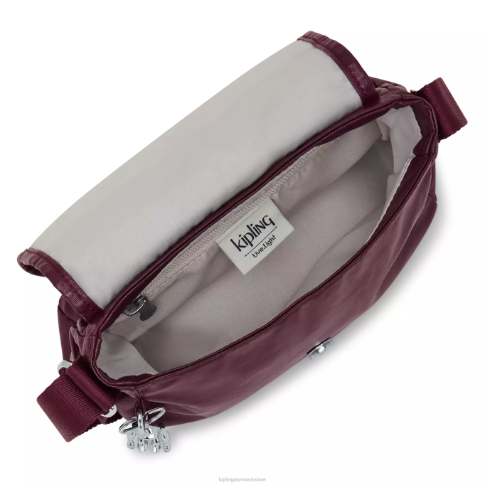Kipling Kvinder sabian metallic crossbody mini taske XVLD99 mini tasker bordeaux lak
