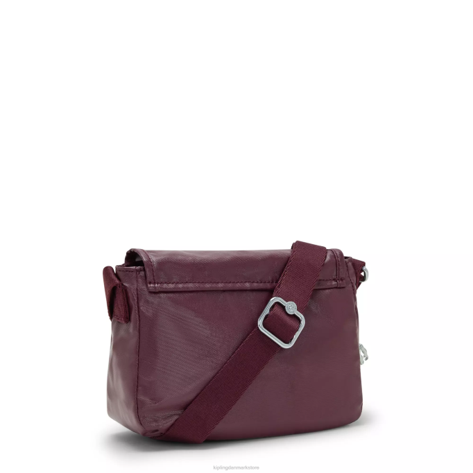 Kipling Kvinder sabian metallic crossbody mini taske XVLD99 mini tasker bordeaux lak