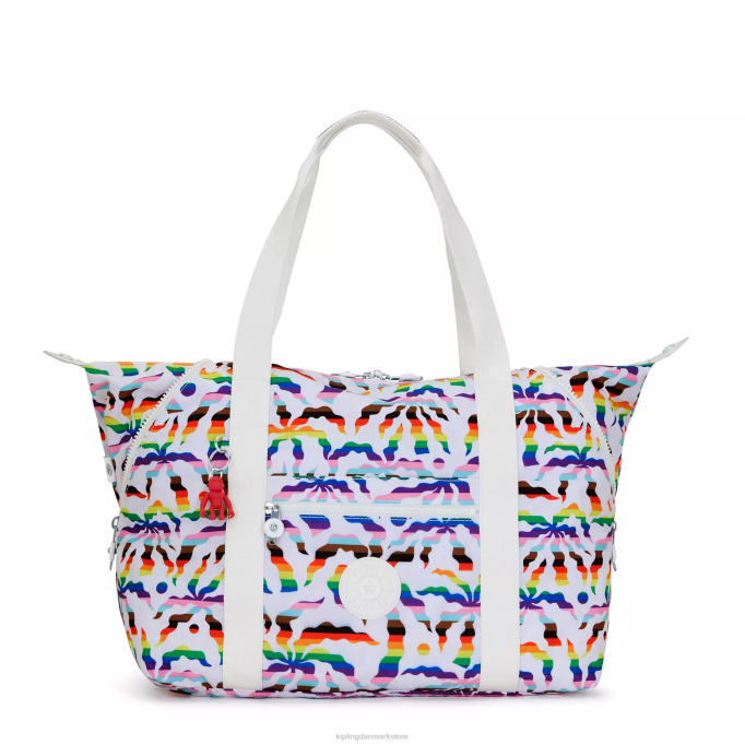 Kipling Kvinder kunststoftaske med mellemtryk XVLD261 muleposer regnbue palme