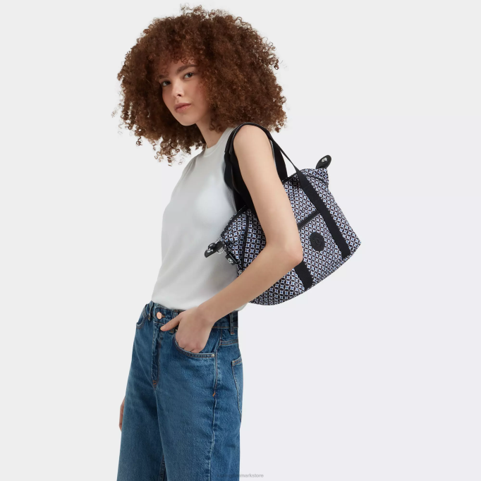 Kipling Kvinder kunst mini-printet skuldertaske XVLD42 skuldertasker sortlig flise