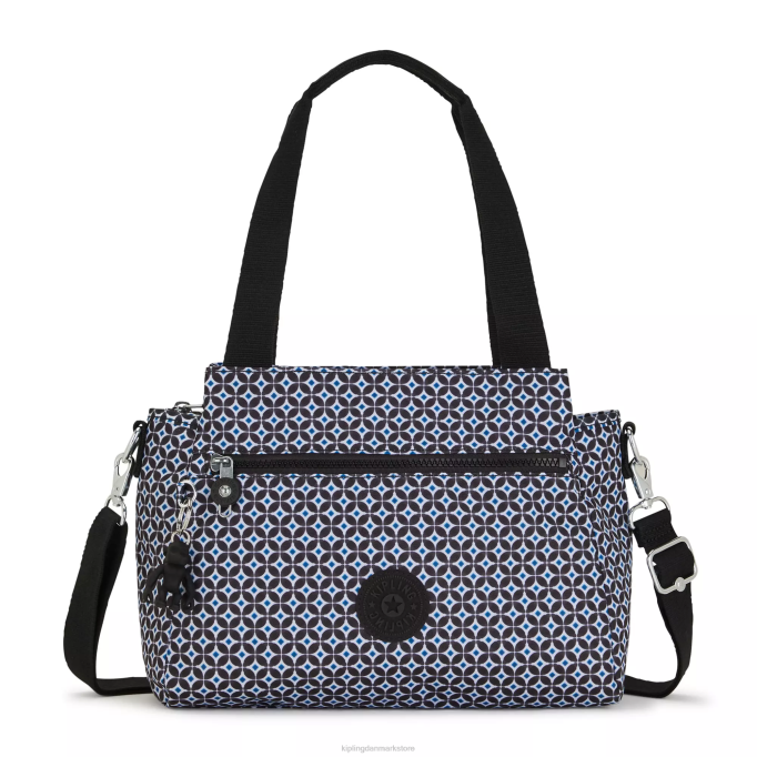 Kipling Kvinder skuldertaske med elysia-print XVLD239 skuldertasker sortlig flise
