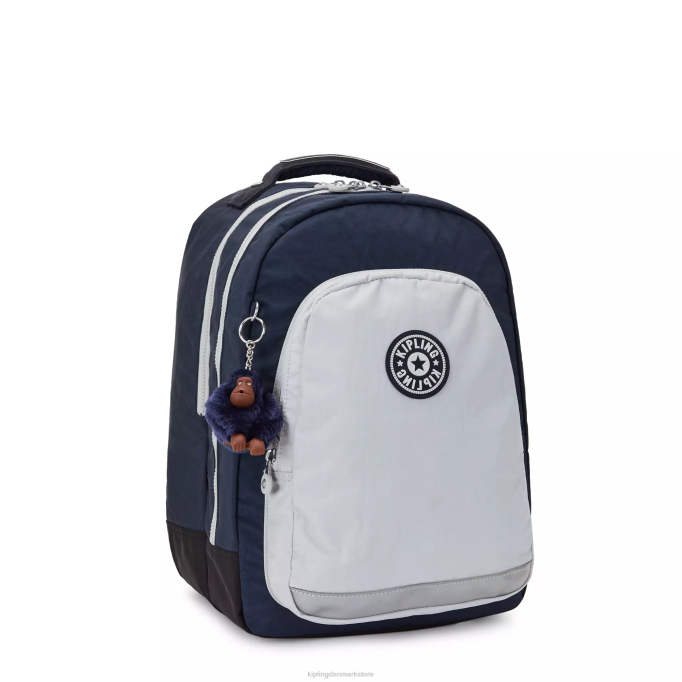 Kipling Kvinder klasseværelse 17\" laptop rygsæk XVLD435 bærbare rygsække ægte blågrå