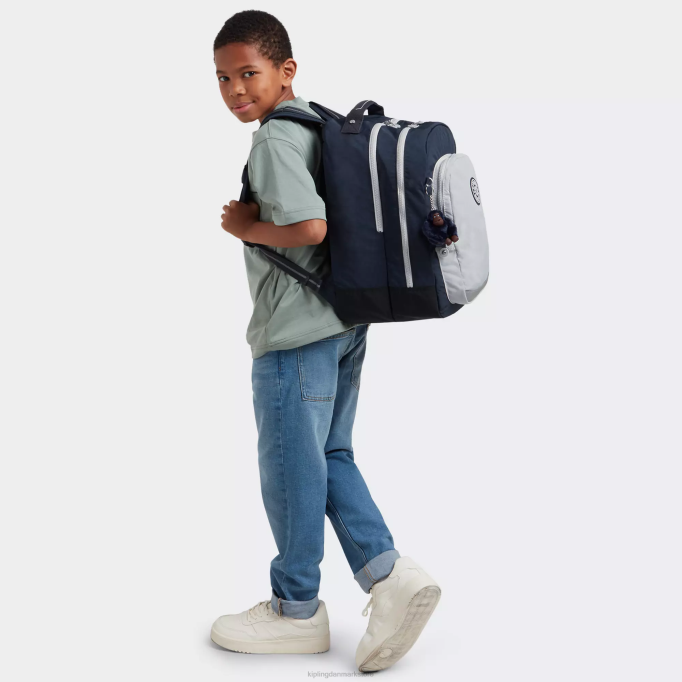 Kipling Kvinder klasseværelse 17\" laptop rygsæk XVLD435 bærbare rygsække ægte blågrå
