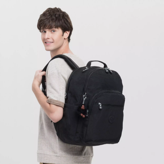 Kipling Kvinder seoul ekstra stor 17\" laptop rygsæk XVLD488 bærbare rygsække ægte sort tone