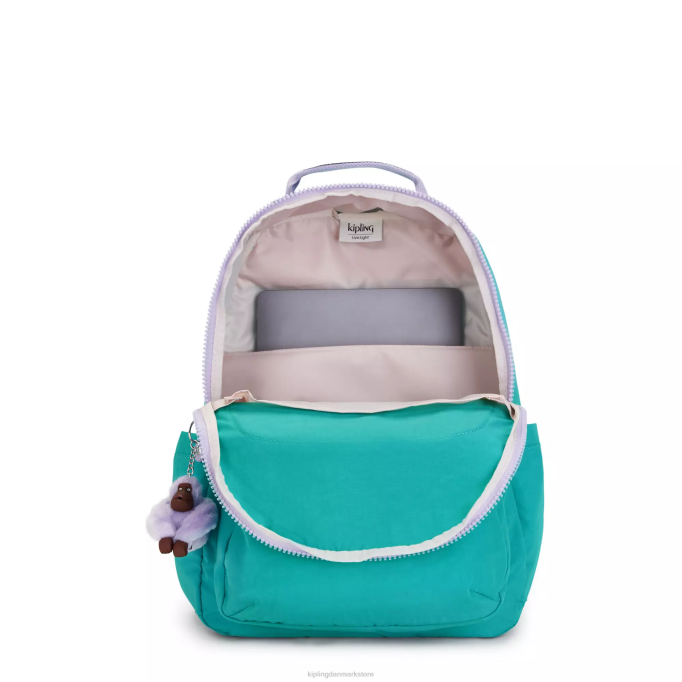 Kipling Kvinder seoul stor 15\" laptop rygsæk XVLD429 bærbare rygsække surfergrøn