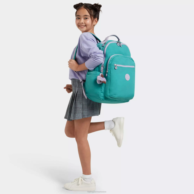 Kipling Kvinder seoul stor 15\" laptop rygsæk XVLD429 bærbare rygsække surfergrøn