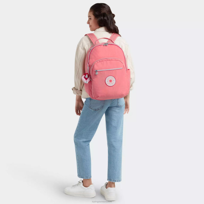 Kipling Kvinder seoul stor 15\" laptop rygsæk XVLD443 bærbare rygsække glædelig pink sjov