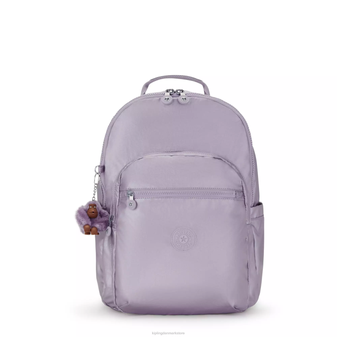 Kipling Kvinder seoul stor metallisk 15" laptop rygsæk XVLD502 bærbare rygsække orkidé metallisk