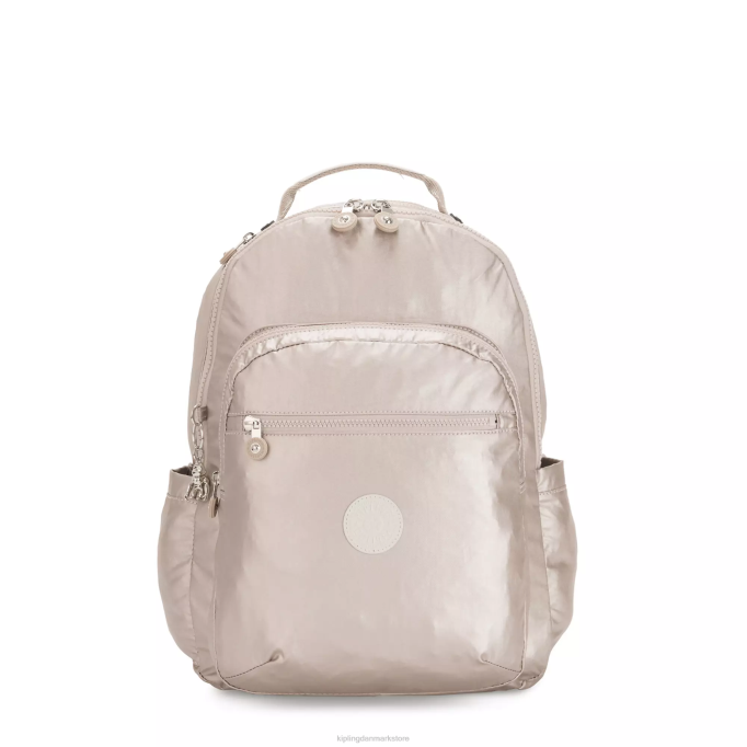 Kipling Kvinder seoul stor metallisk 15" laptop rygsæk XVLD503 bærbare rygsække metallisk glød