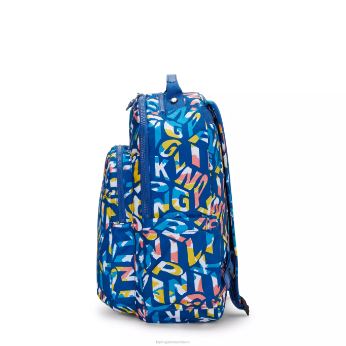 Kipling Kvinder seoul stor printet 15\" bærbar rygsæk XVLD344 bærbare rygsække neon