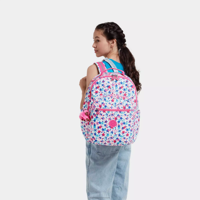 Kipling Kvinder seoul stor printet 15\" bærbar rygsæk XVLD462 bærbare rygsække valmuestjerner