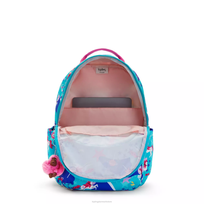 Kipling Kvinder seoul stor printet 15\" bærbar rygsæk XVLD463 bærbare rygsække rum enhjørninger