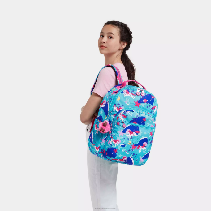 Kipling Kvinder seoul stor printet 15\" bærbar rygsæk XVLD463 bærbare rygsække rum enhjørninger