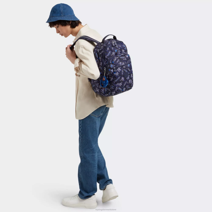 Kipling Kvinder seoul stor printet 15\" bærbar rygsæk XVLD464 bærbare rygsække surf sea print