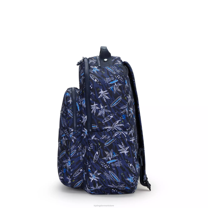 Kipling Kvinder seoul stor printet 15\" bærbar rygsæk XVLD464 bærbare rygsække surf sea print