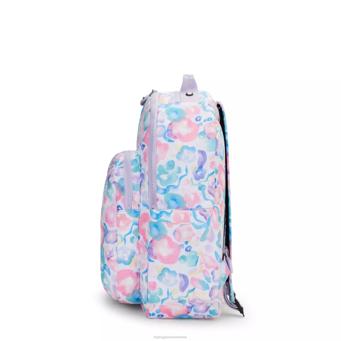 Kipling Kvinder seoul stor printet 15\" bærbar rygsæk XVLD469 bærbare rygsække aqua blomster