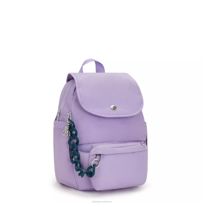 Kipling Kvinder city ​​pack lille victoria tang cabriolet rygsæk XVLD361 mode rygsække vt is lavendel