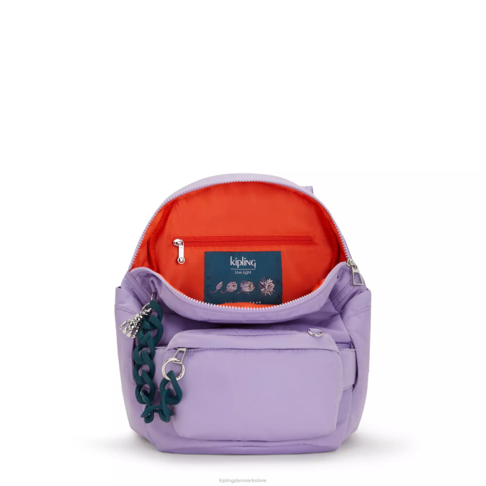 Kipling Kvinder city ​​pack lille victoria tang cabriolet rygsæk XVLD361 mode rygsække vt is lavendel
