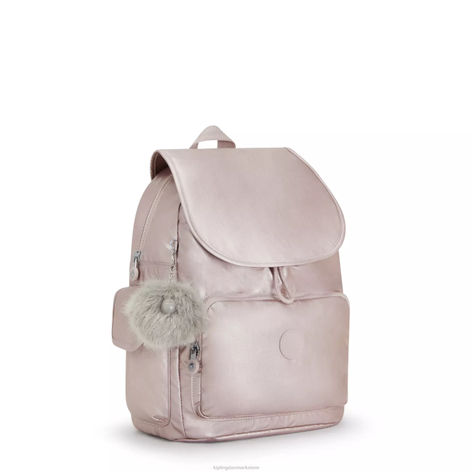 Kipling Kvinder city ​​pack metallisk rygsæk XVLD340 mode rygsække metallisk rose