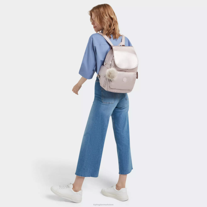 Kipling Kvinder city ​​pack metallisk rygsæk XVLD340 mode rygsække metallisk rose