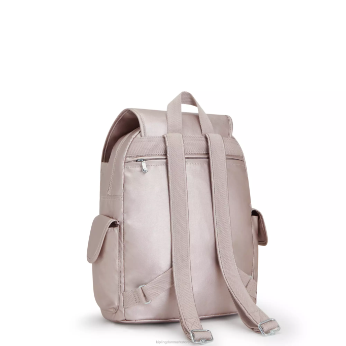 Kipling Kvinder city ​​pack metallisk rygsæk XVLD340 mode rygsække metallisk rose