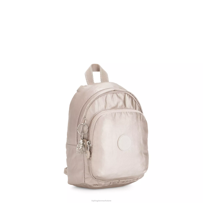 Kipling Kvinder delia kompakt metallisk konvertibel rygsæk XVLD404 mode rygsække metallisk glød