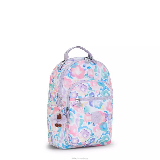 Kipling Kvinder seoul lille printet tablet rygsæk XVLD349 mode rygsække aqua blomster