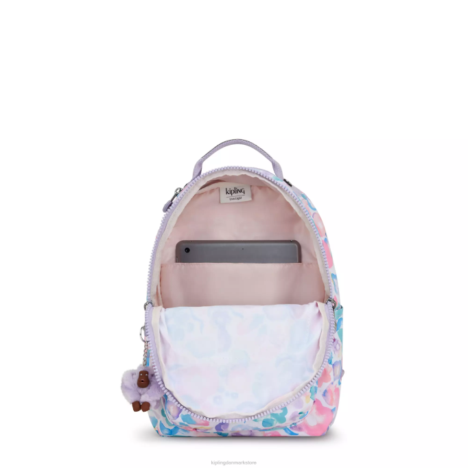 Kipling Kvinder seoul lille printet tablet rygsæk XVLD349 mode rygsække aqua blomster