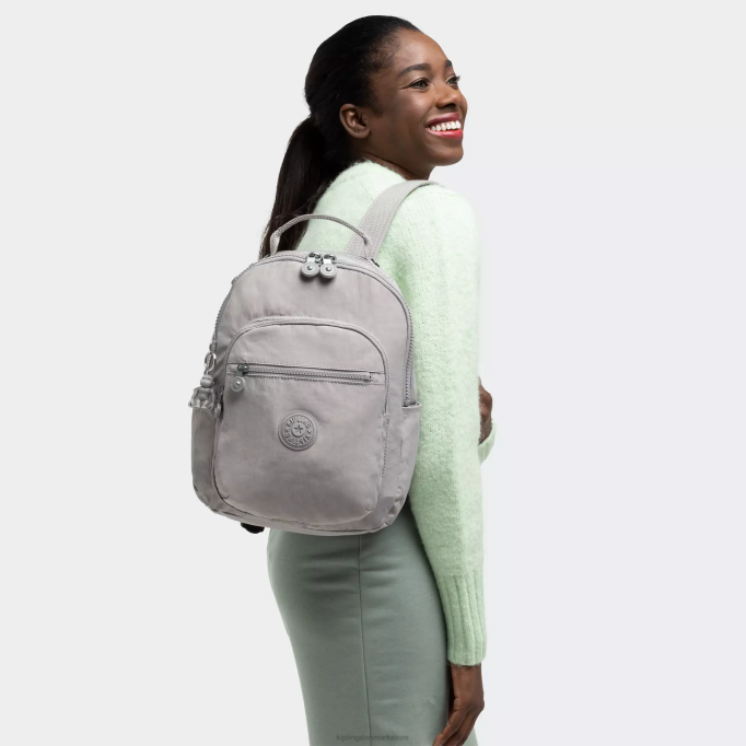 Kipling Kvinder seoul lille tablet rygsæk XVLD419 monogrammerbar grå gris