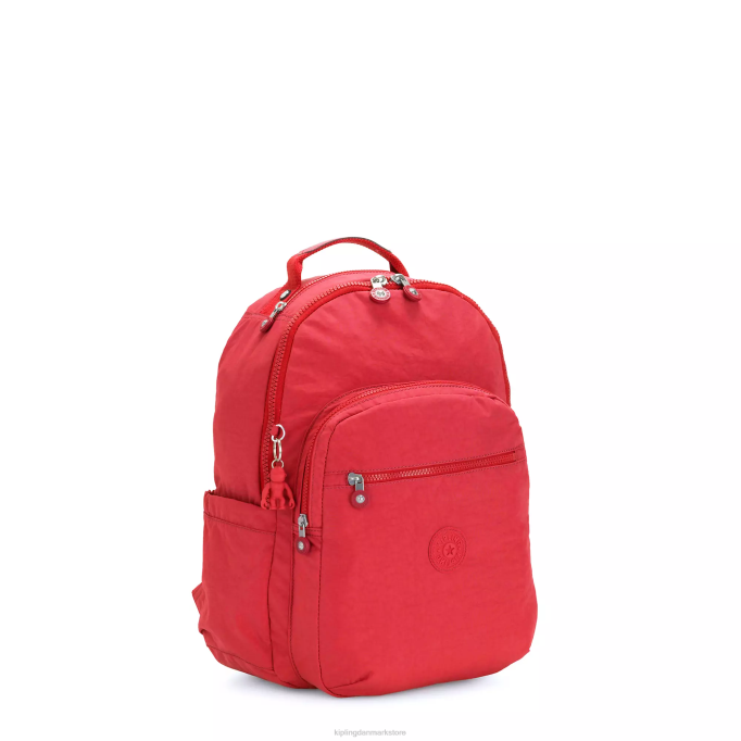 Kipling Kvinder seoul lille tablet rygsæk XVLD422 monogrammerbar rød rouge