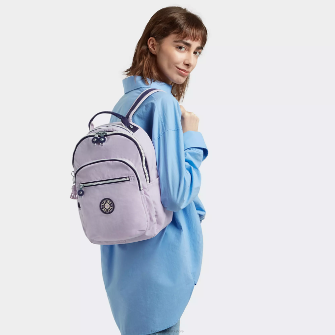 Kipling Kvinder seoul lille tablet rygsæk XVLD423 monogrammerbar blid lilla blok