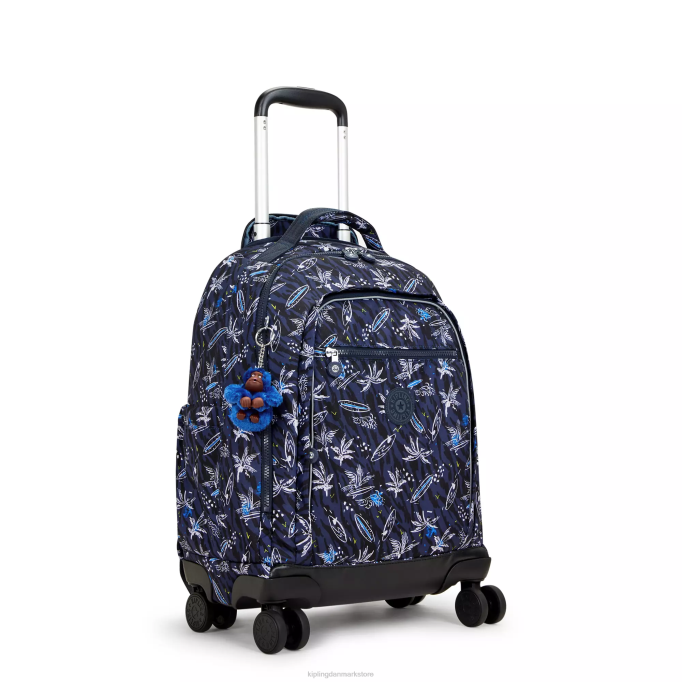 Kipling Kvinder new zea 15\" rullende rygsæk til bærbar computer med tryk XVLD489 rullende rygsække surf sea print