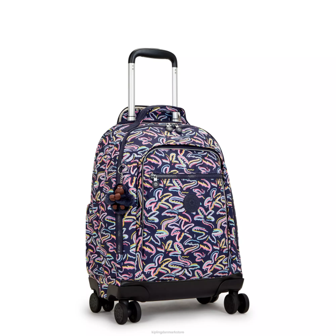 Kipling Kvinder new zea 15\" rullende rygsæk til bærbar computer med tryk XVLD490 rullende rygsække palme fiesta print