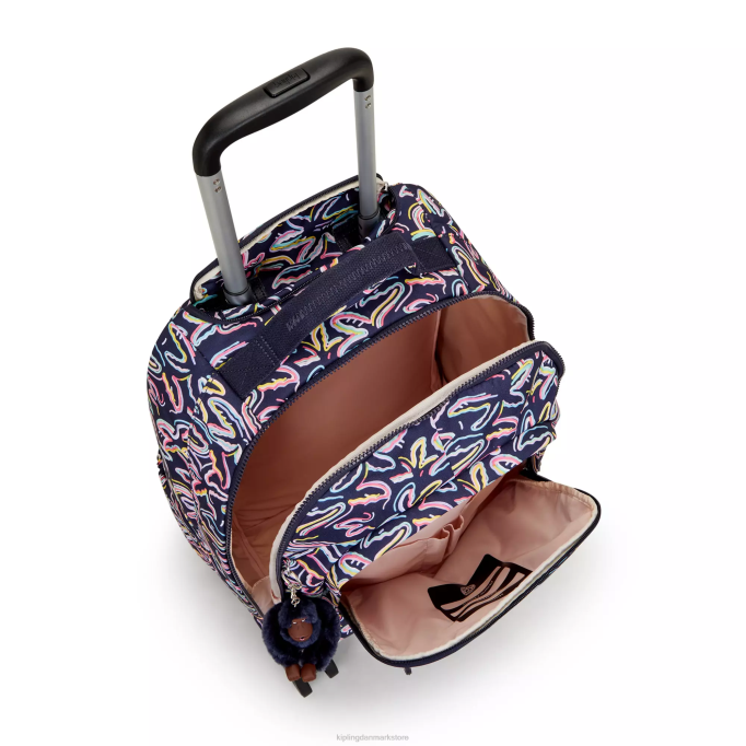 Kipling Kvinder new zea 15\" rullende rygsæk til bærbar computer med tryk XVLD490 rullende rygsække palme fiesta print